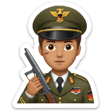A soldier with a gun on the background of the flag of the German Empire sticker