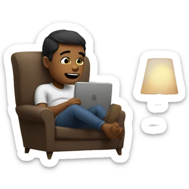 Cozy watching tv sticker