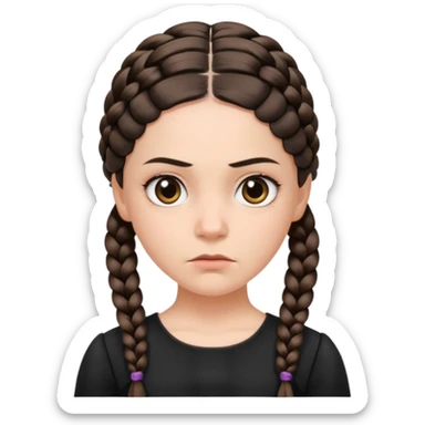 Wednesday with the two braids sticker