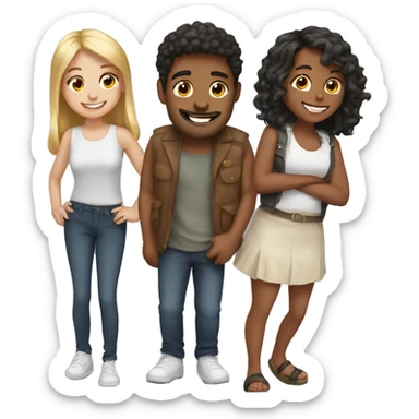 3 best friends 1 guy 2 girls sticker