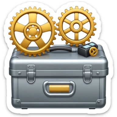  classic gear emoji modern professional design for business presentation sticker