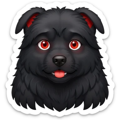 red eyed black dog  sticker
