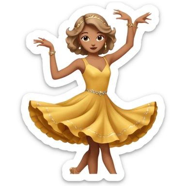 dancer mid-twirl party pose sticker