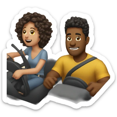 me and my girlfriend riding in a car singing songs  sticker