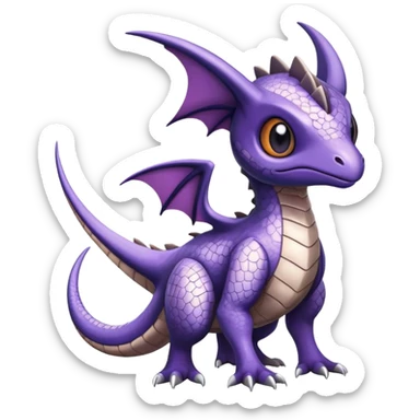 Shiny Cute Adorable Aerodactyl-Noivern-Hybrid-Creature with pattern-markings sticker