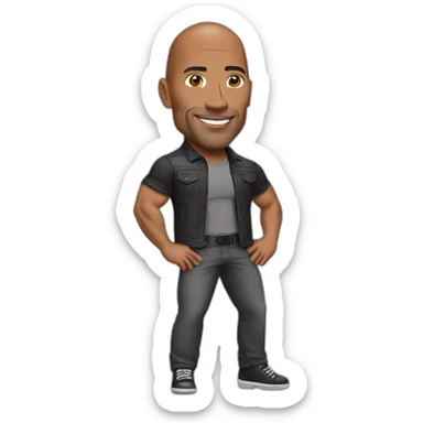 Dwayne johnson jouant a la poupée sticker