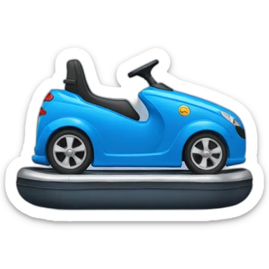 bumper car in blue with wheels sticker