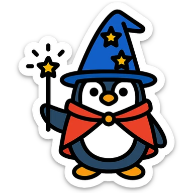 Penguin Wizard sticker
