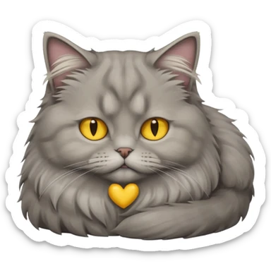 grey fluffy british long hair cat with yellow eyes ist sleeping sticker