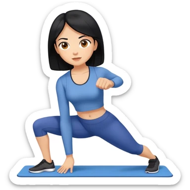 Haciendo ejercicios pelinegra ojos cafés  sticker