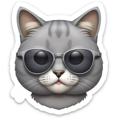 Grey cat in sunglasses  sticker