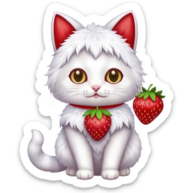 Gato con disfraz de fresa sticker