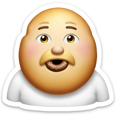 Fat man eating a donut sticker