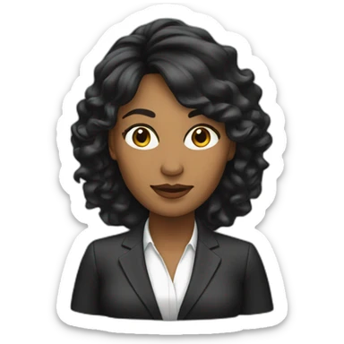 mujer cabello negro ejecutiva sticker