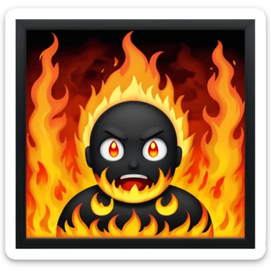 The world being overcome by evil spirits and fire sticker