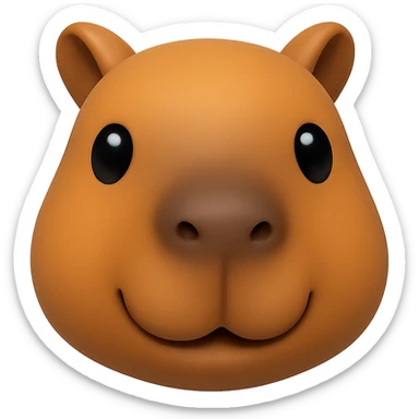 3D emoji of a capybara, cartoonish and friendly, with smooth shading sticker