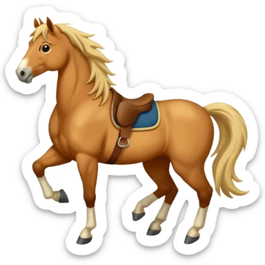Realistic tan mustang horse sticker