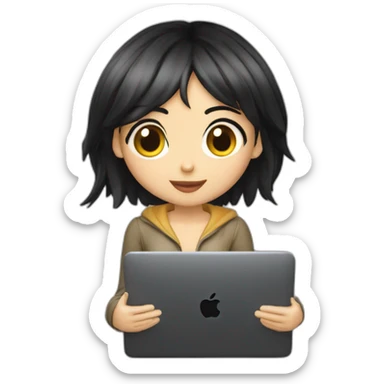 nico-robin-with-a-macbook sticker
