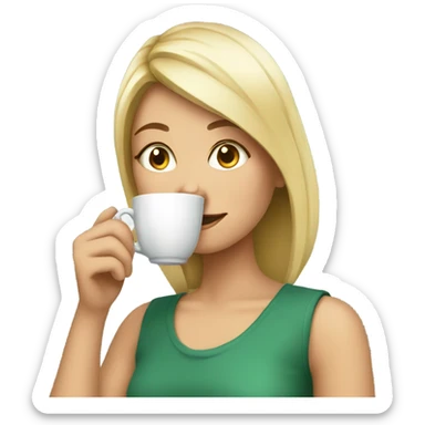 Girl sipping tea sticker