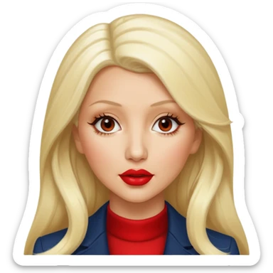 Christina Aguilera with long blonde hair sticker