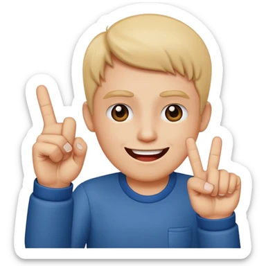 Middle finger the bad one with a funny face sticker