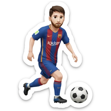 Messi dribbling a soccer ball sticker