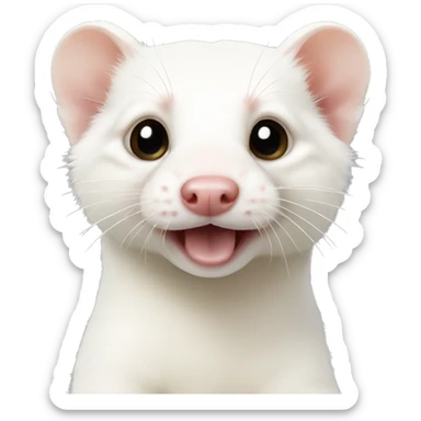 albino white ferret sticker