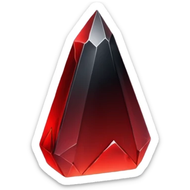 obsidian shard with a red-to-black gradient, jagged edges sticker