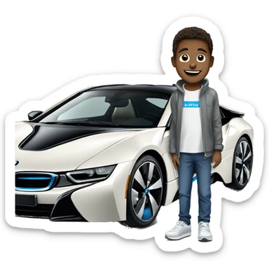 bmw i8 with boy sticker