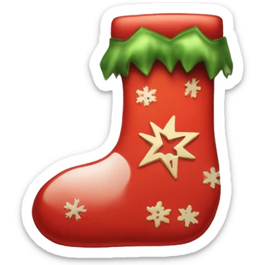 Christmas stocking on a shelf  sticker