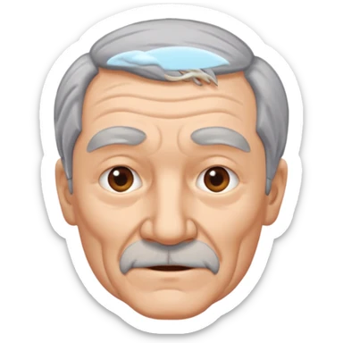 señor muy mayor pelo gris sin bigote sticker