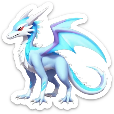 scaly flurry dark bioluminescent translucent luminescent neon pastel bright pale Latias-Sergal-Vernid-Silvally-Renamon-Zeraora-Bastet-Fakémon-hybrid-fusion-creature, full body sticker
