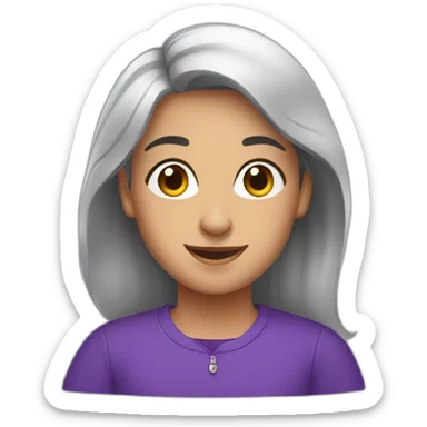 Armenian women in purple sweatshirt and congratulating  sticker