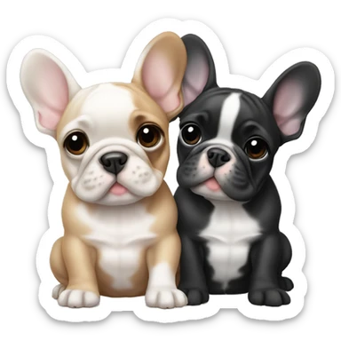 Two Frenchie puppies  sticker