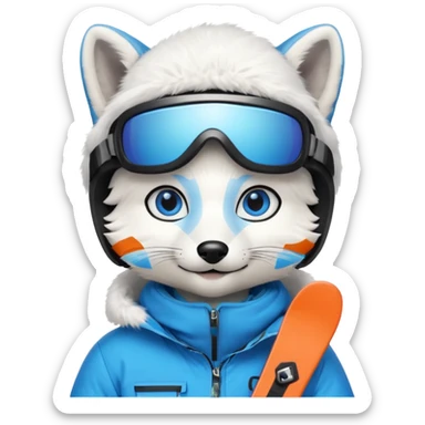 Snowboarder Arctic Fox sticker