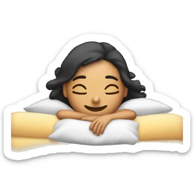 chica morena durmiendo en cama sticker