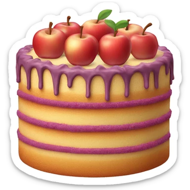 birthday cake made of apples sticker