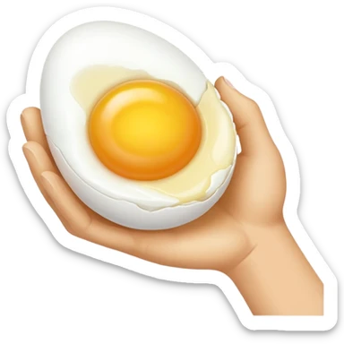 cracking an egg for cooking sticker
