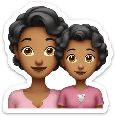 Mother and daughter with disney ears sticker