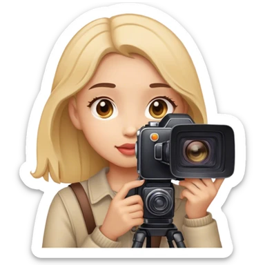 Girl with camera sticker