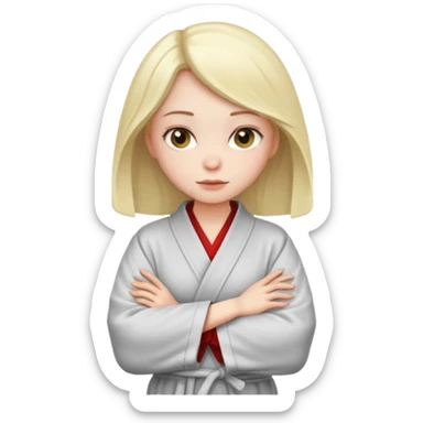 girl crossing arm wearing robe  sticker