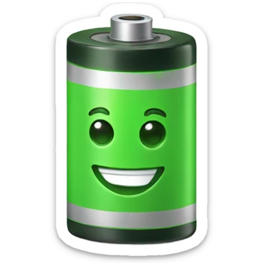 Little bit Smiling Green battery  sticker