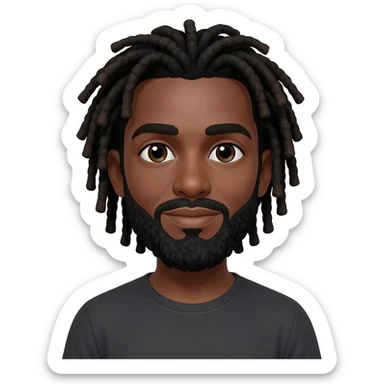 African American dread head man with black beard sticker