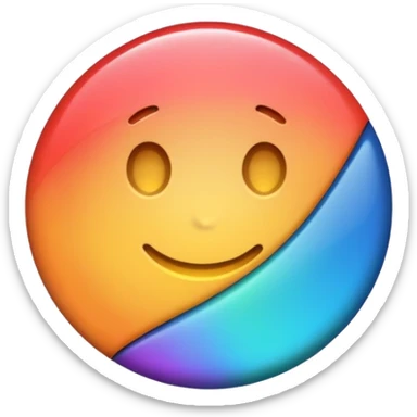 a colourful button not 3d or shading only 1 button no smiley face sticker