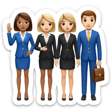 3 isometric 3d render people dressed as realtors dont show legs sticker