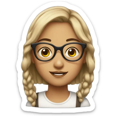 trad girl with glasses sticker