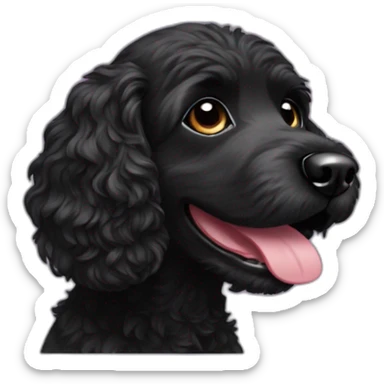 black-spoodle-tongue-out sticker
