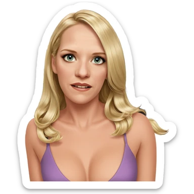 blonde girl in elegant dress sticker