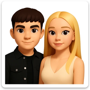 Slightly increase the volume of the upper body of the girl and rotate her to face forward. Preserve the style of the original image. Remove the background. sticker