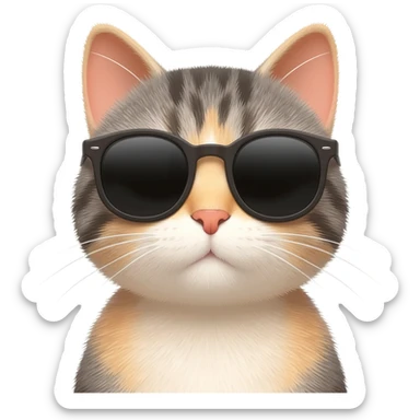 Cat wearing sunglasses sticker